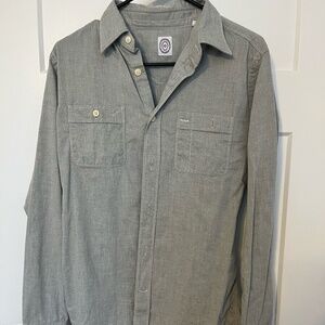 Bolzonella Men's Button Up Shirt Small 40 15/34 100% Cotton Gray Made in Italy